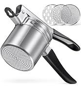 Potato Ricer, Sopito Upgraded Stainless Steel Potato Masher with 3 Interchangeable Discs, Heavy D...