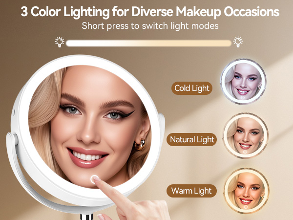 vanity mirror with lights, lighted makeup mirror with magnification, makeup mirror with lights