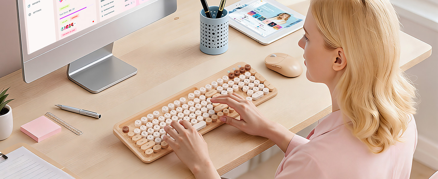 Using a wireless keyboard and mouse can help us stay focused and work more efficiently.