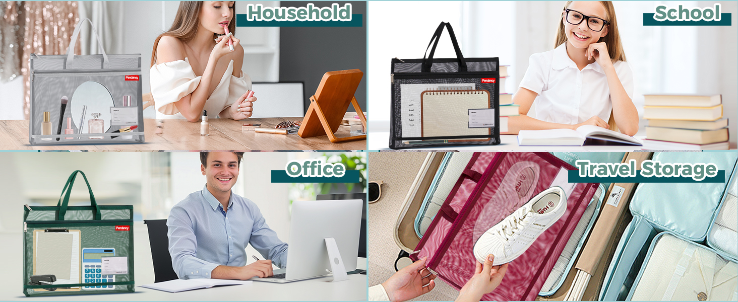 Large A3 A4 Size Mesh Zipper Pouch