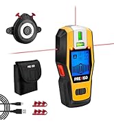PREXISO 2-in-1 Stud Finder with Laser Level, Rechargeable Multi Surface Cross Line Laser &amp; Wall S...