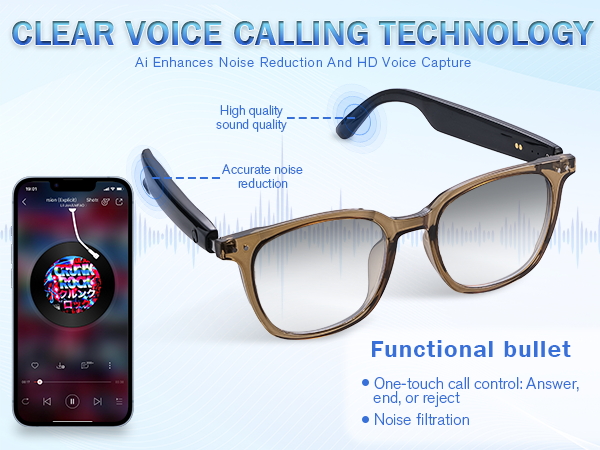 bluetooth eyewear for women &amp;amp; men, smart bluetooth glasses with clear voice technology