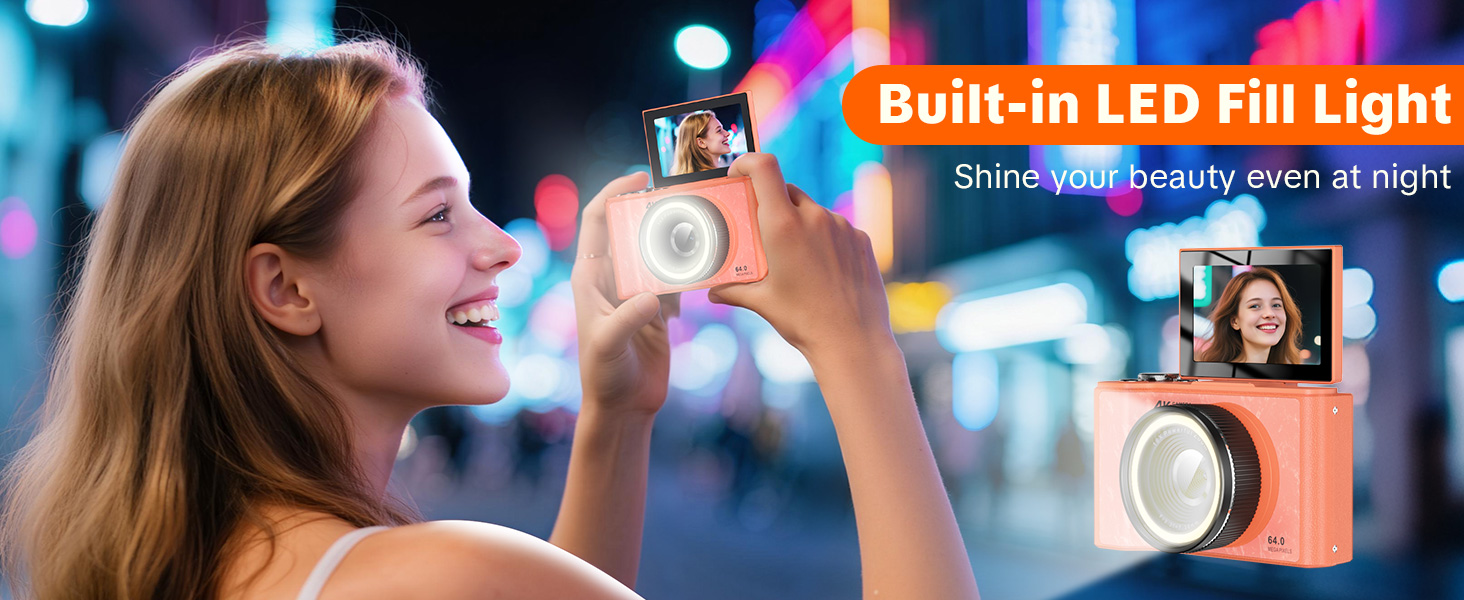 4K digital camera with fill light