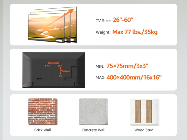 43 inch tv wall mount