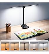 Ddlisu LED Desk Lamp with USB Charging Port, 5 Color Modes 10 Brightness, Dual Swing Arm Dimmable...