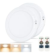 Rodalims Rechargeable Ceiling Light, No Wiring Battery Operated Ceiling Light with Remote, Motion...