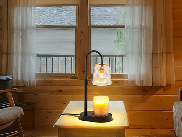 +farmhouse candle warmer lamp