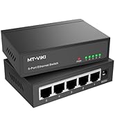 MT-VIKI 5 Port Gigabit Ethernet Switch, Unmanaged Network Switch Splitter, Desktop/Wall-Mount, Me...