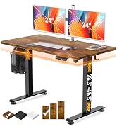 Veken 47.2" Standing Desk, Adjustable Height Office Desk with Wood Desktop, Computer Table for Ho...