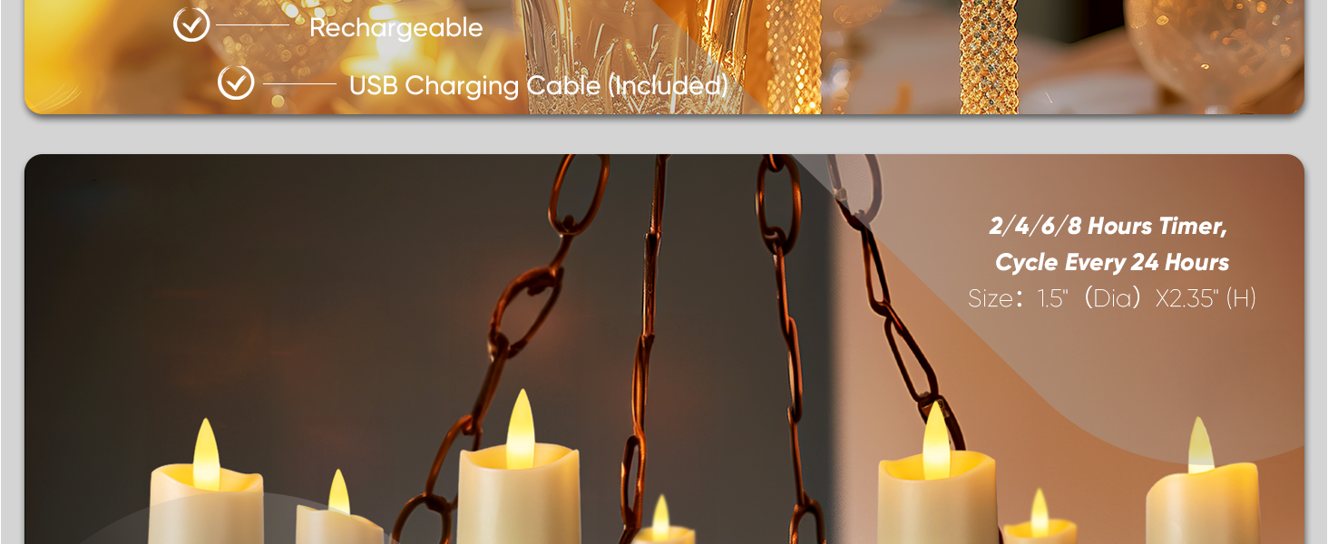 Rechargeable Flameless Votive Candles