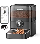 oneisall Automatic Cat Feeder, WiFi Rechargeable 100-Day Battery Operated Pet Feeder, 12 Cups/3L ...