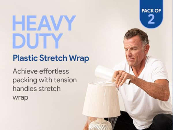 moving storage plastic stretch wrap film 1500 feet 80 gauge 5" 