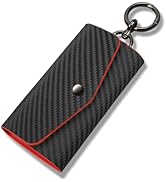 Leather Keychain Wallets Portable Key Holders Pouch Multiple Key Organizer, Key Holder with 6 Hoo...