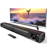 WebsLand Sound Bar for Smart TV, 80W Soundbar with Four Woofers, Dual Horn Tweeters, 2.0 Channel ...