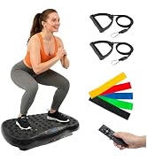 ALSO GO Vibration Plate Exercise Machine, 10 Preset Modes &amp; 200-Level Vibration Platform for Weig...