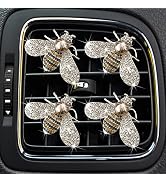 Bling Bee Air Vent Clips, 4 Pcs Crystal Car Air Fresheners Vent Clips Car Diffuser Vent Clip Rhin...