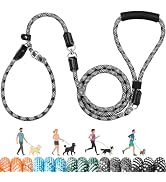 Lukovee Slip Lead Dog Leash, 5-7 FT x 1/2" Adjustable Tangle Free Leash, Heavy Duty Comfortable R...