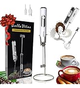BellaVitas Rechargeable Handheld Milk Frother, Coffee Frother Wand with Stand and 2 Stainless Ste...