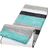 KMAT Luxury Bathroom Rugs Bath Mat,20"x59", Non-Slip Fluffy Soft Plush Microfiber Shower Rug, Mac...