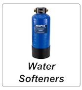 Water Softeners. Blue 8000 grain portable RV water softener.