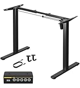Gamork Electric Standing Desk Frame Height and Length Adjustable Legs for Home Office Ergonomic S...