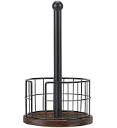 YINMIT Paper Towel Holder Countertop, Farmhouse Paper Towel Holder with Heavy Duty Base, Wooden P...
