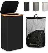 iEGrow Laundry Hamper with Lid, 110L Large Laundry Hamper with Handle and Lid, Collapsible Clothe...