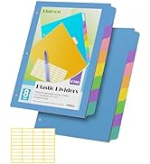 8 Tab Binder Dividers for 3 Ring Binder, 2 Sets/16 Count, Write &amp; Erase Reusable Waterproof Plast...