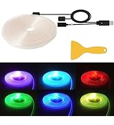 EL Wire Interior car led Strip Lights,5M 16FT 7 Colors Decorative Mood Lighting for Car Ambient L...