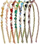 7 Pack Glitter Sparkly Fancy Delicate Rhinestone Crystal Metal Headbands Wire Hair Bands Clasps S...