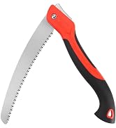 WEIMELTOY 10 Inch Heavy Duty Pruning Saw, Folding Hand Saw with SK5 Curved Blade, Triple-cut Razo...