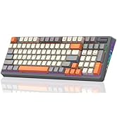 Attoe Wireless Mechanical Keyboard, Tri-Mode BT5.0/2.4GHz/USB-C Hot Swappable Custom Keyboard, RG...