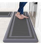 KitchenClouds [2 PCS] Kitchen Rugs Cushioned Anti-Fatigue Kitchen Mats for Floor Waterproof Kitch...