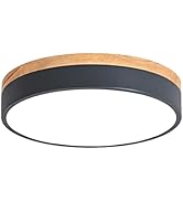 Modern Dimmable LED Close to Ceiling Light Minimalist Wood Oak Flush Mount Ceiling Light Fixture ...