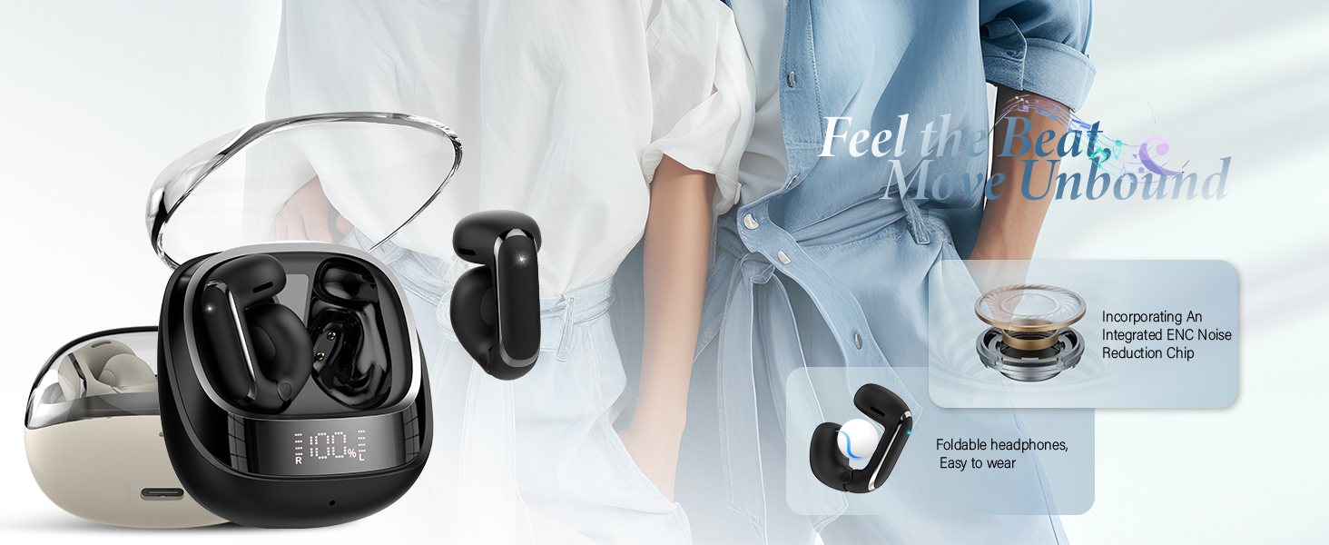 Wireless Earbuds Clip On Ear Headphones Open Ear earbud android in ear earbud with microphone