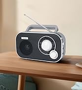 DreamSky AM FM Portable Radio Plug In Wall or Battery Operated for Home &amp; Outdoor, Strong Recepti...