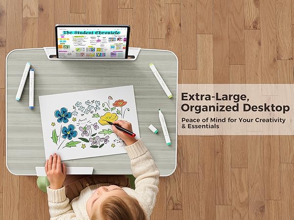 Optimal size (30”x23.6”x17.7”) for focused work, comfortable study sessions, or relaxed dining.