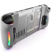 JSAUX Transparent Back Plate RGB Compatible with Steam Deck OLED/LCD, DIY Clear Replacement Back ...