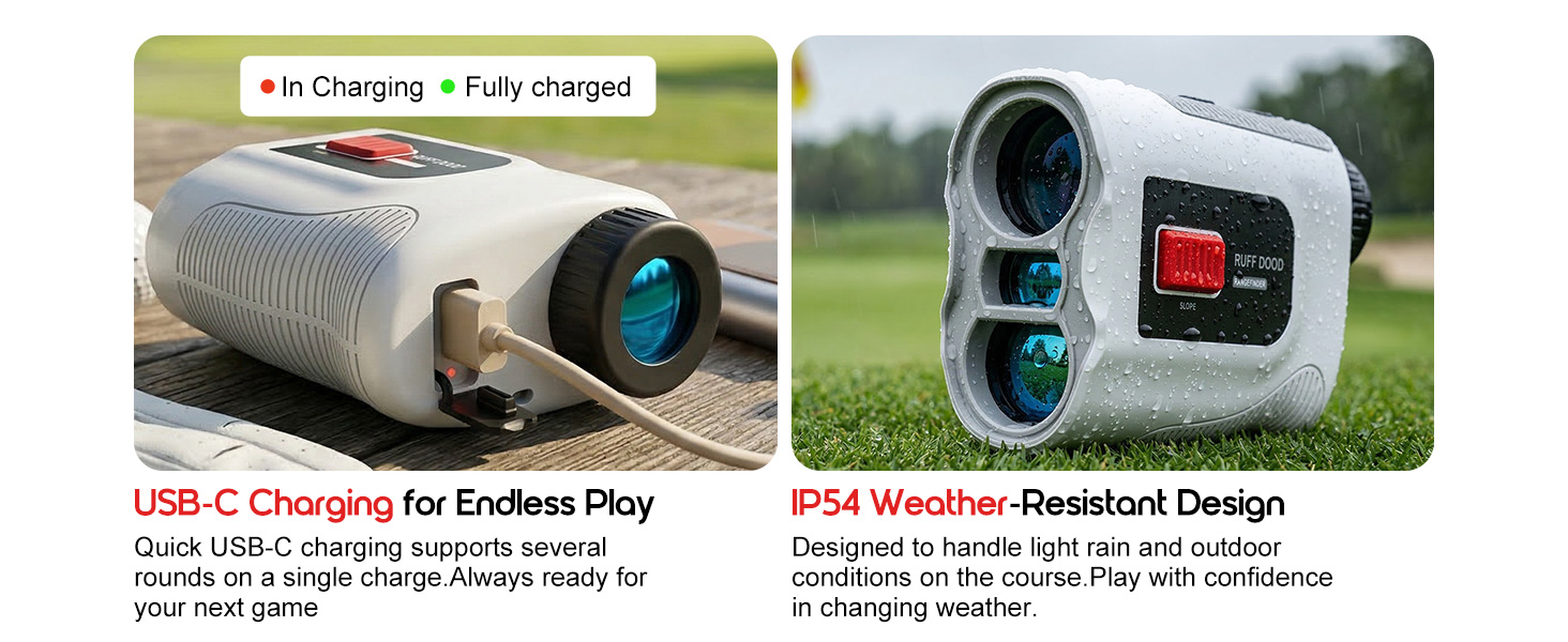 USB-C rechargeable golf rangefinder