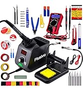 Soldering Iron Station Adjustable Temperature Knob 60 W LED Display 5 pcs Soldering Tips Solder °...