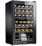 Wine Enthusiast 32-Bottle Dual Zone MAX Compressor Wine Cooler - Freestanding Refrigerator with S...