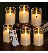 Tediselu Flickering Flameless Candles, 6 Pack LED Tea Lights Candles with Remote and Timer, 300+ ...