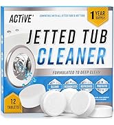 Jetted Tub Cleaner Bathtub Tabs - 12 ACTIVE Cleaning Tablets, Compatible with Whirlpool &amp; Spa Bat...
