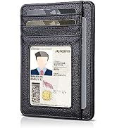 Teskyer Slim Wallet for Men, Minimalist Front Pocket RFID Blocking Leather Wallet Credit Card Hol...