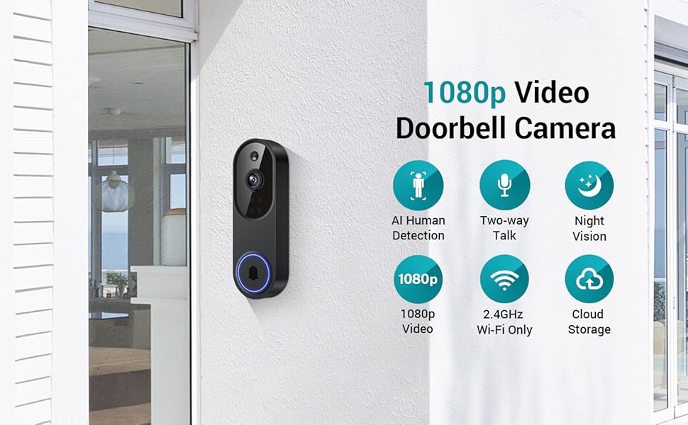 1080p Video Doorbell Camera