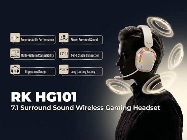RK Black gaming headset with multi functions