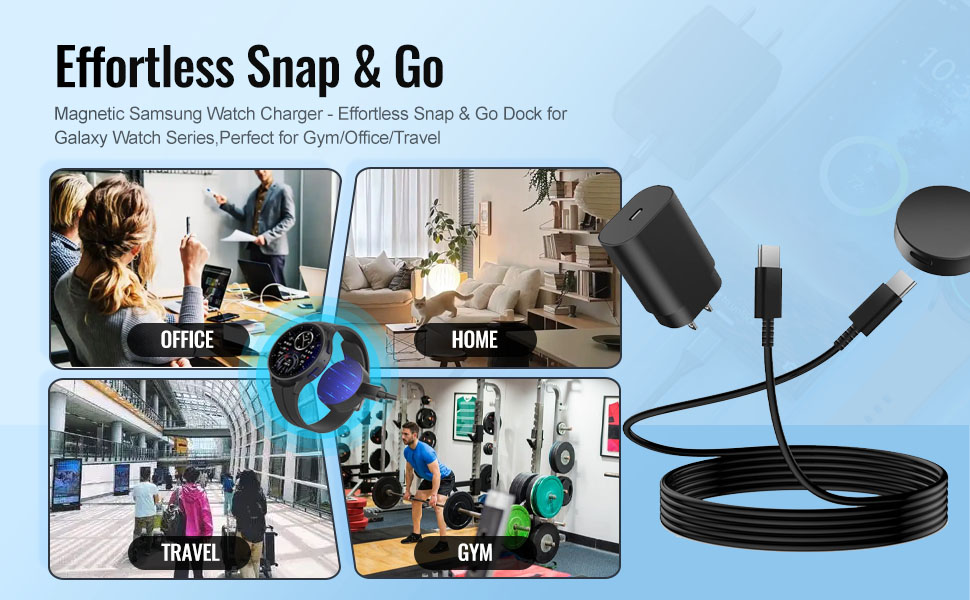 Compatible with Galaxy Watch 6 Classic/Active2/Watch Charger for Samsung Z Flip 5 &amp;amp; Galaxy Watch 5
