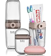 VITVITI Gray Toothbrush Travel Case, Portable Leakproof Travel Soap Container Dish Tray, Portable...