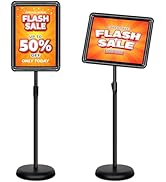 VAIIGO 11x17 Inch Adjustable Pedestal Poster Sign Stand, Heavy Duty Floor Standing Sign Holder St...