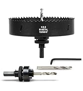VIKITON 6 Inch Hole Saw with Arbor for Wood Metal Plastic, 6 in Bimetal Hole Cutter, Fast Chip Re...